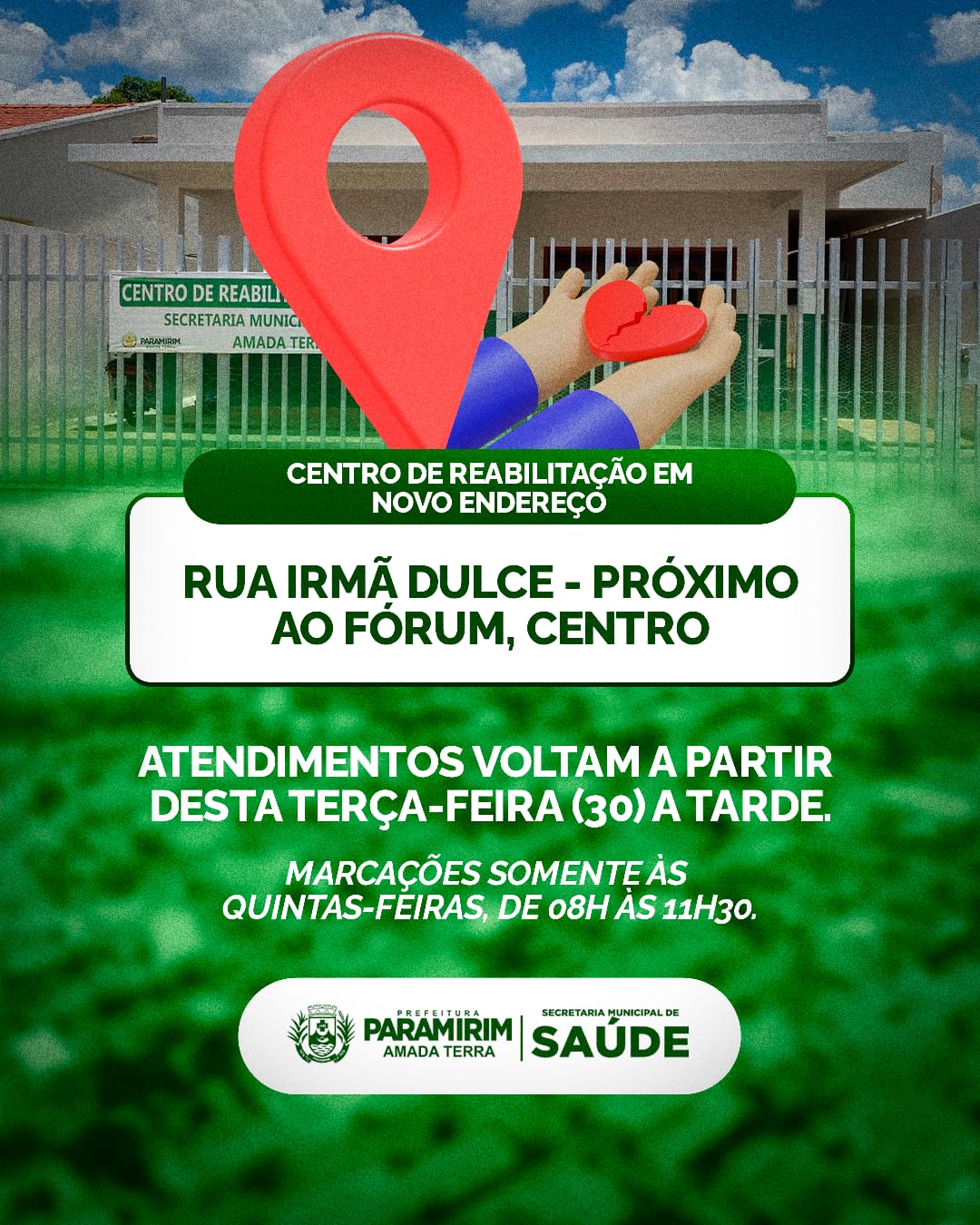 Centro de Reabilitação muda de endereço