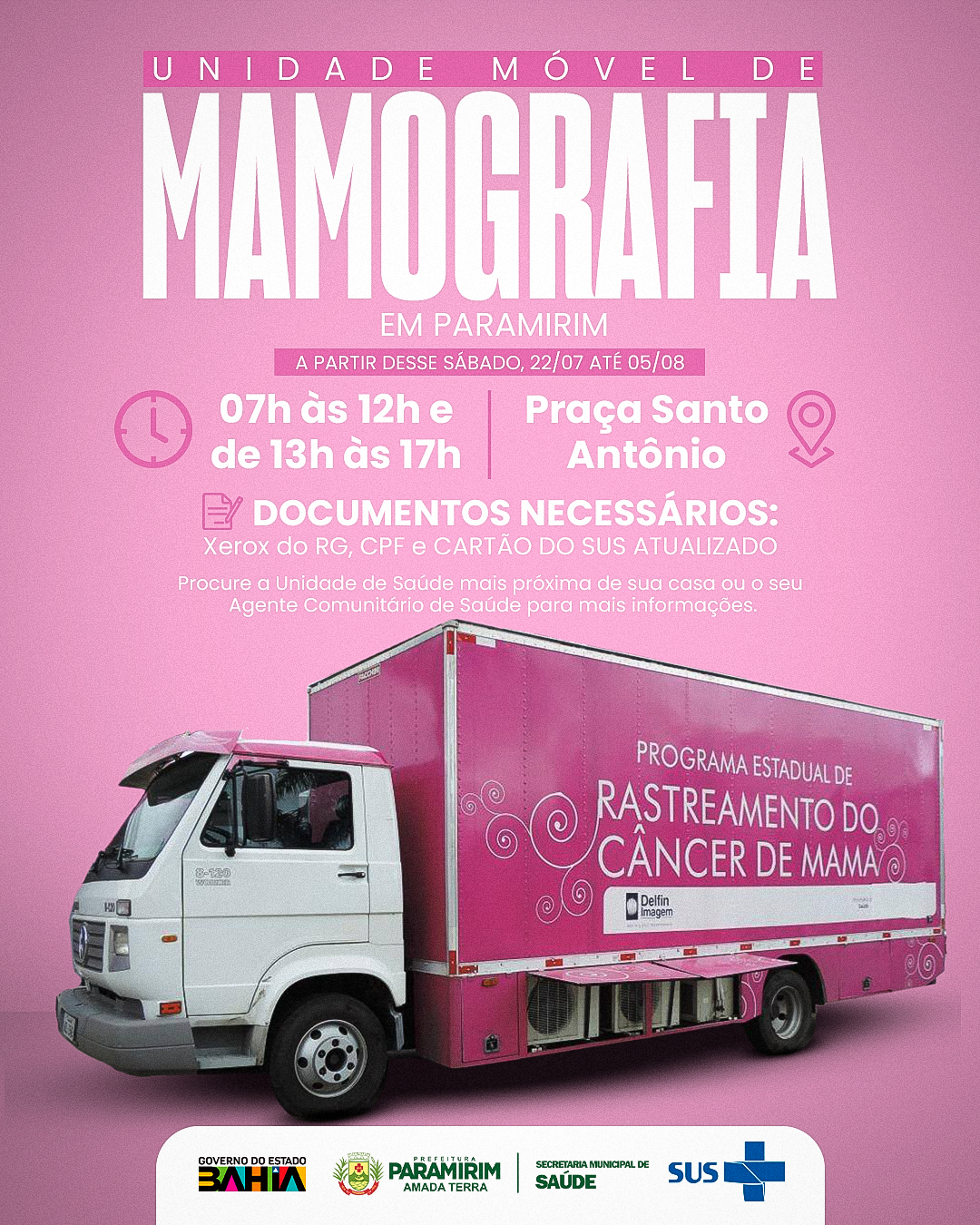 Unidade Móvel de Mamografia já está atendendo em Paramirim