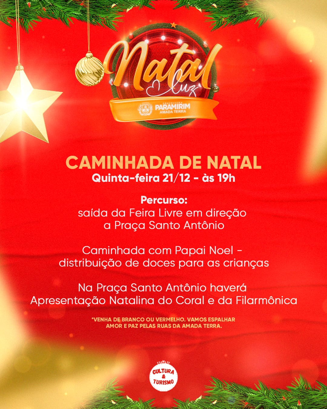 Hoje é dia de Caminhada de Natal