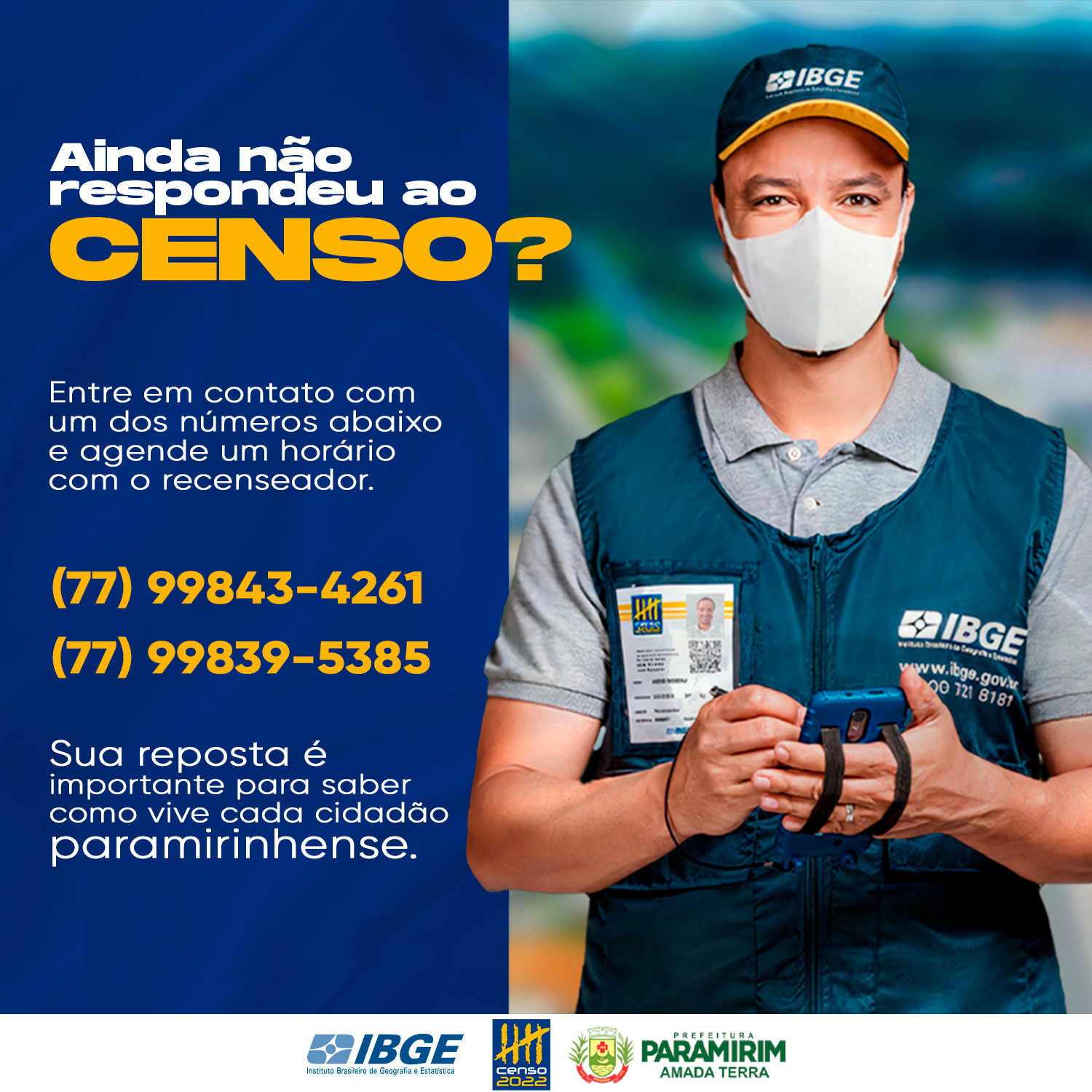 Censo Demográfico 2022: Quem ainda não foi recenseado pode agendar uma visita pelo telefone