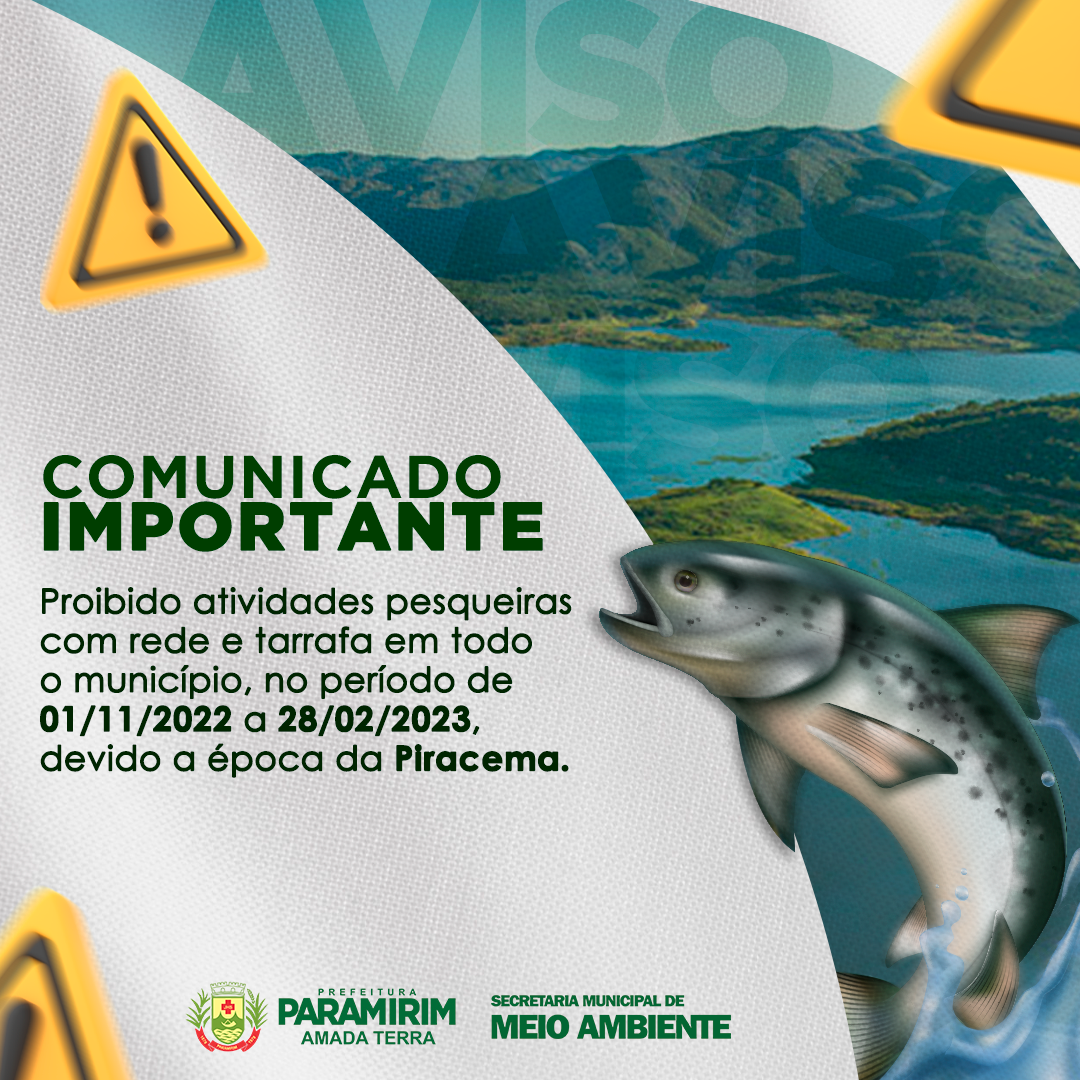 Paramirim proíbe a pesca predatória devido ao período de piracema