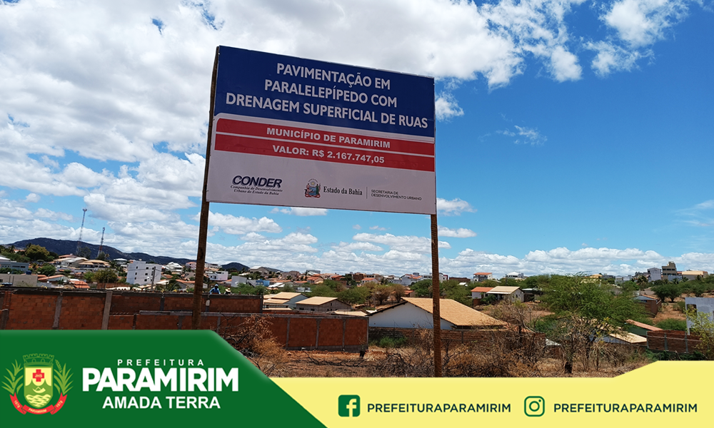 13 ruas de Paramirim serão pavimentadas, num investimento de mais de R$2mi