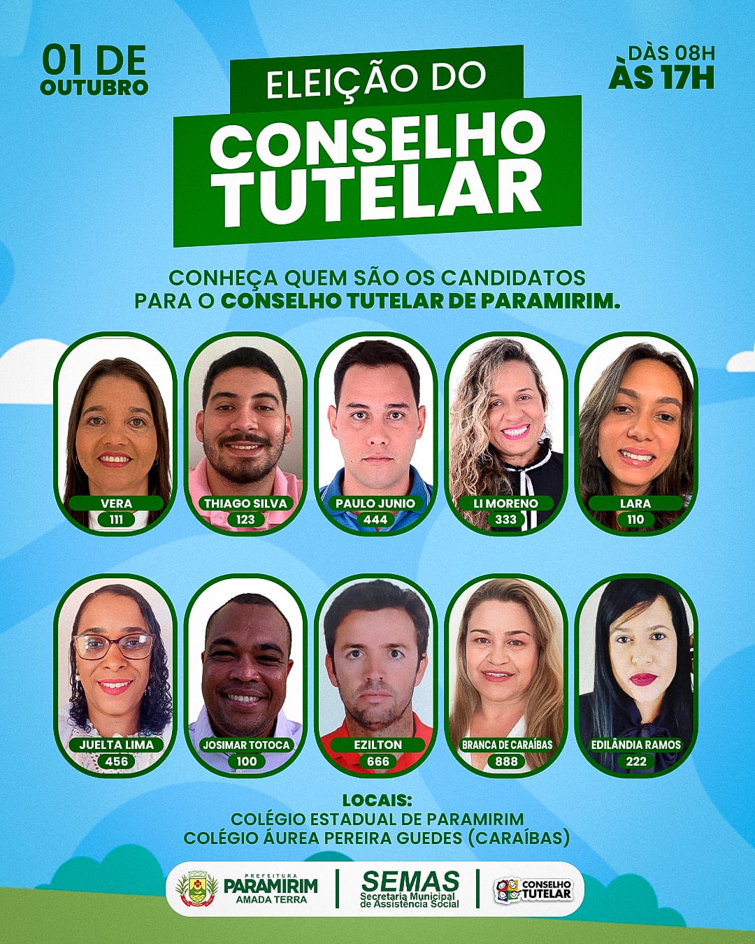 Eleição para o Conselho Tutelar de Paramirim: conheça os candidatos