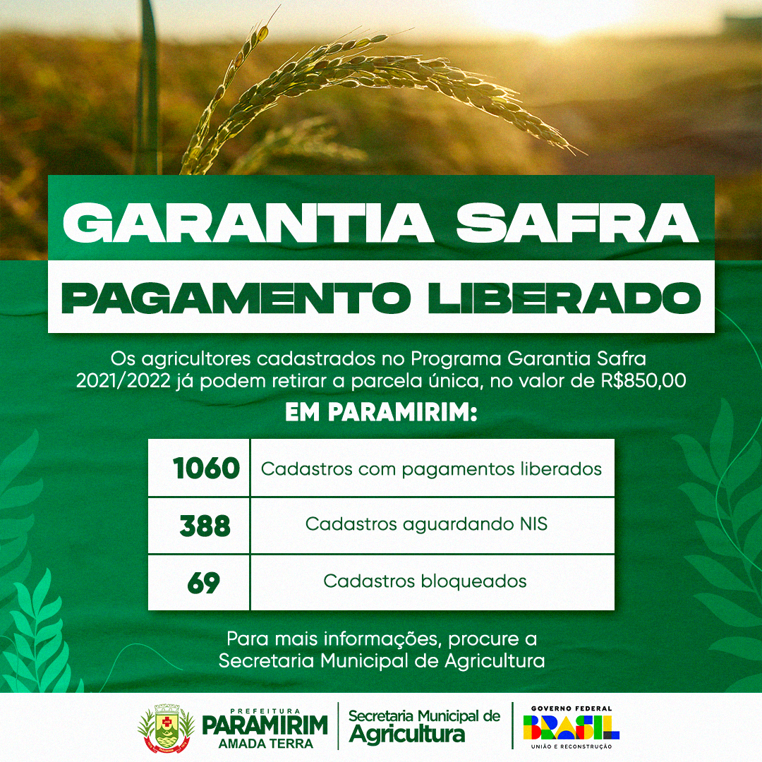 Parcela do Garantia Safra já foi liberada para agricultores de Paramirim