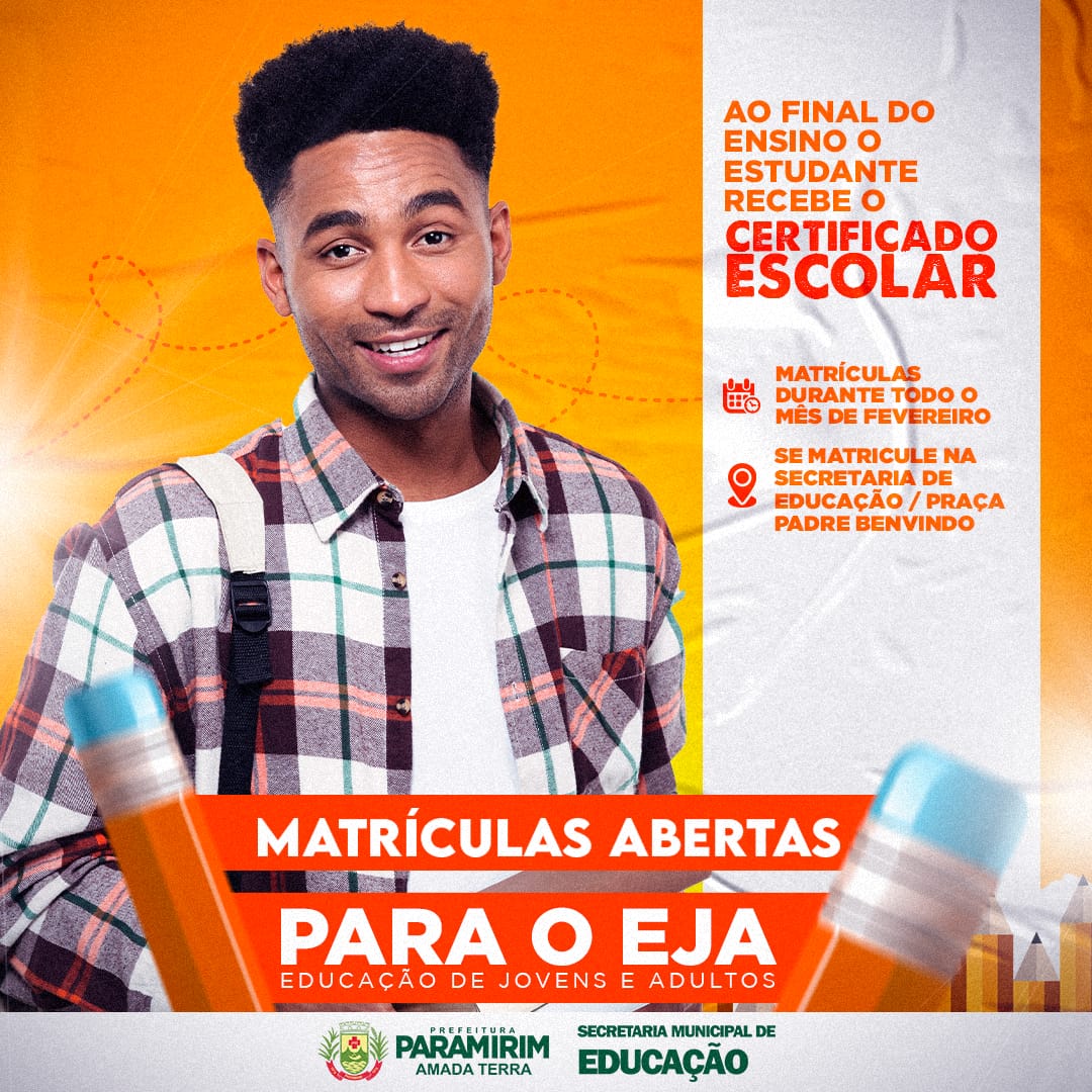 Matriculas para o EJA estão abertas