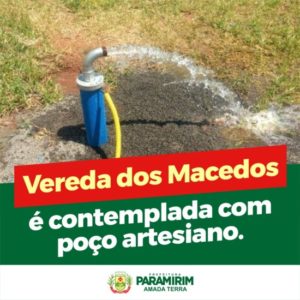 Vereda dos Macedos é contemplada com poço artesiano